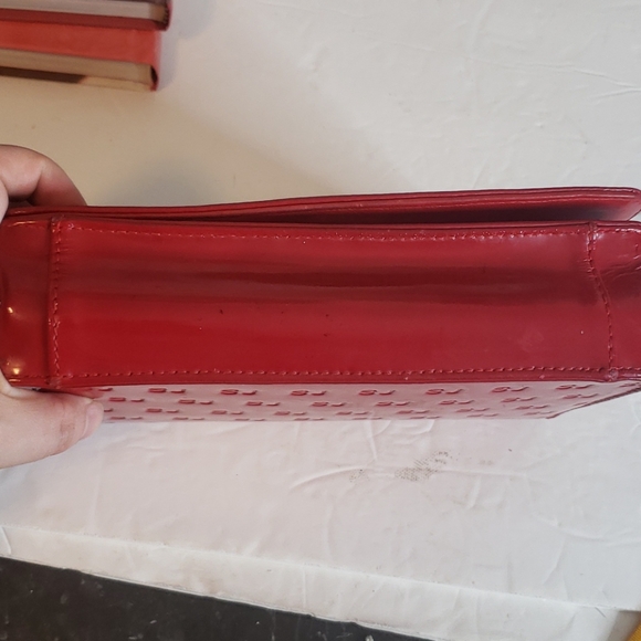 St. John Red Vinyl Leather Crossbody Bag - Picture 12 of 12